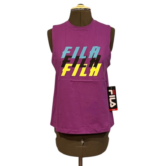 Fila Tops - FILA Kineta Cotton Training Gym Workout Tank Top Size Medium NWT